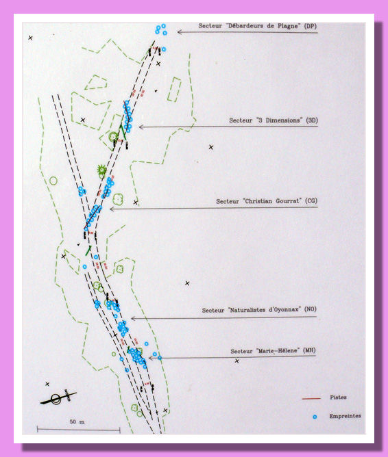 Plagne Mappa Impronte Sauropodi Plagne - Mappa giacimeto